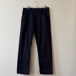 Navy Straight-Leg Pants